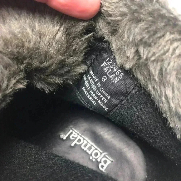 Bjorndal Falan Womens Size 8 Black Suede Heels Boots With Faux Fur Accent 124355 - Picture 5 of 6